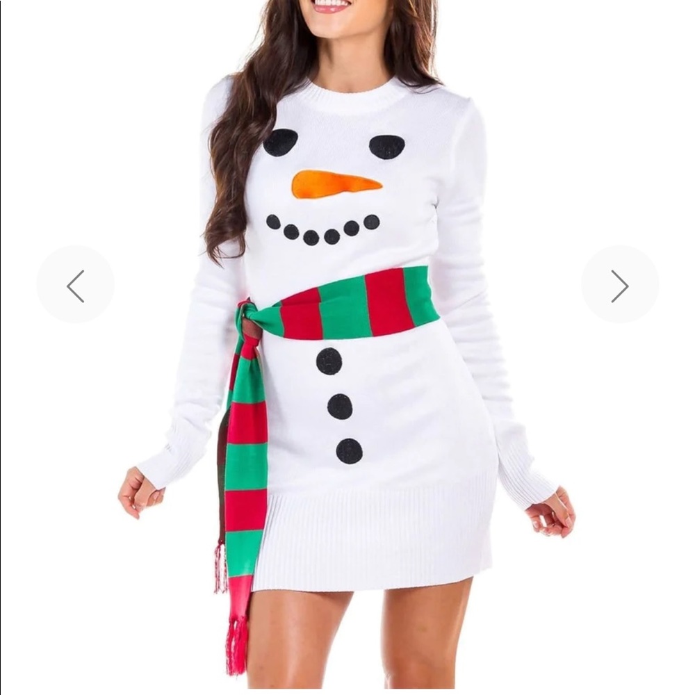 Tipsy Elve’s WOMEN'S SNOWMAN SCARF SWEATER DRESS